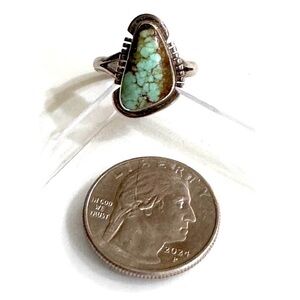 Signed - Arkge Nelson, Navajo. Vintage Royston Turquoise Sterling Silver Ring